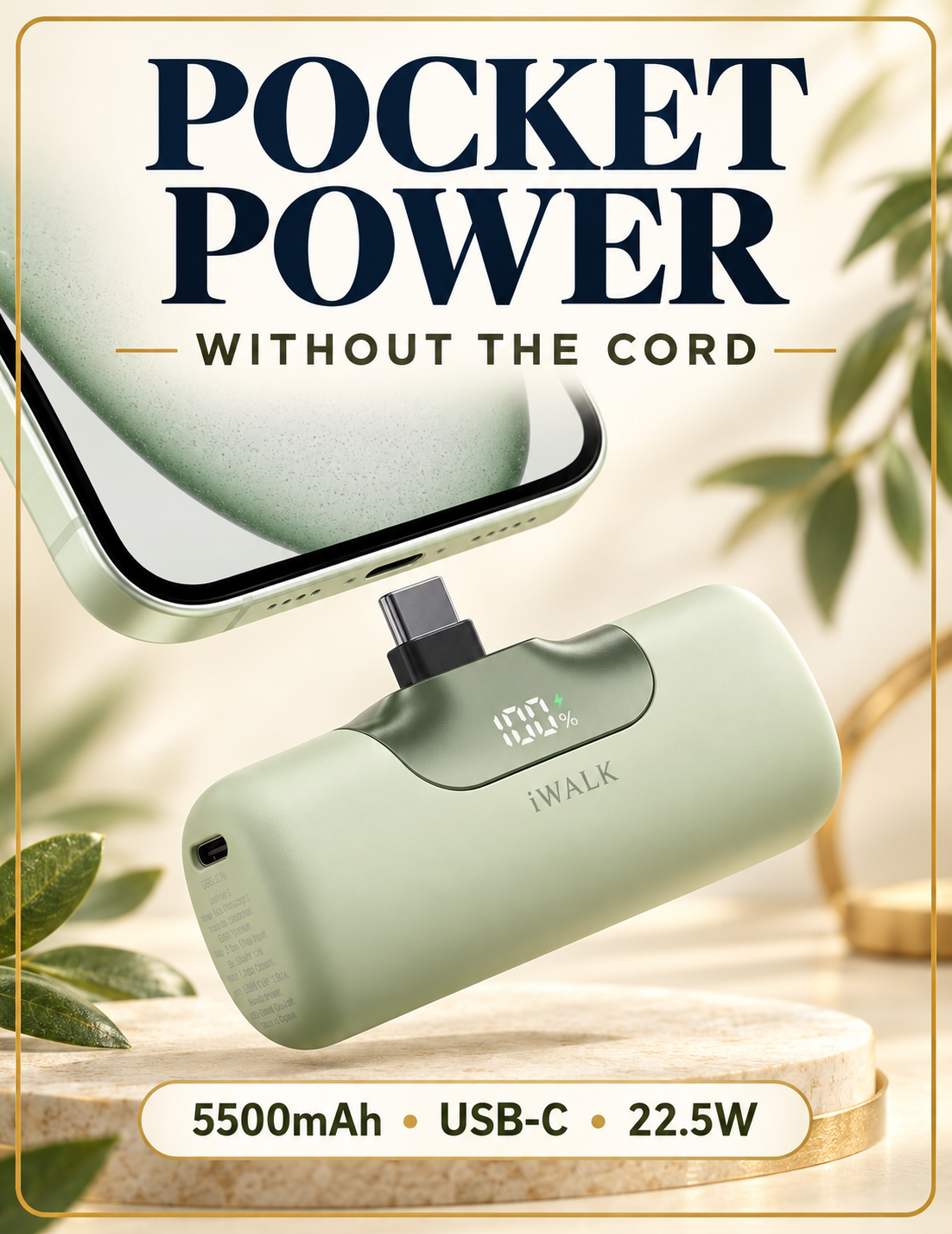 Pocket Power Without the Cord — iWALK 5500mAh USB-C Charger