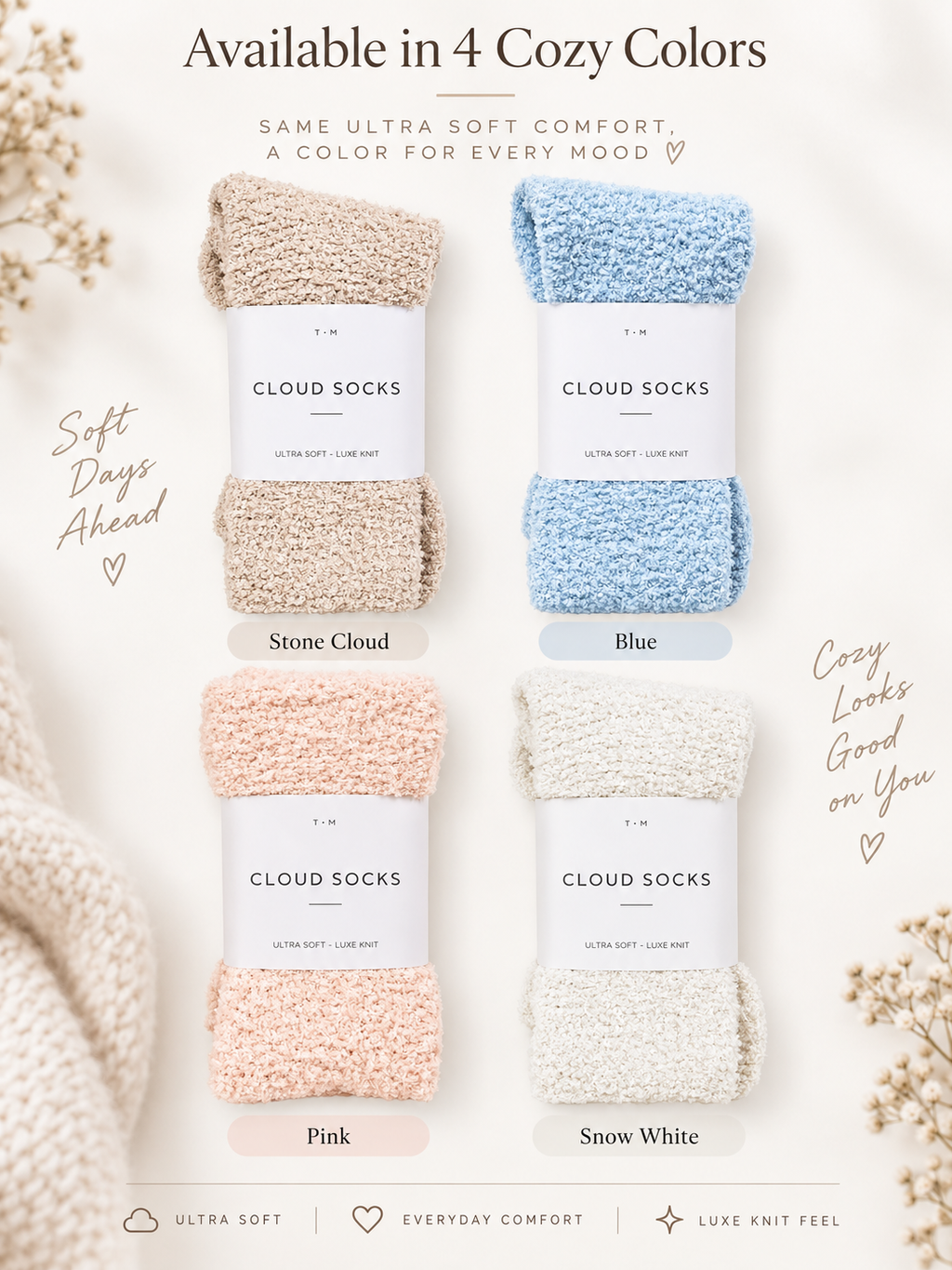 Ultra-Soft Cloud Fuzzy Socks