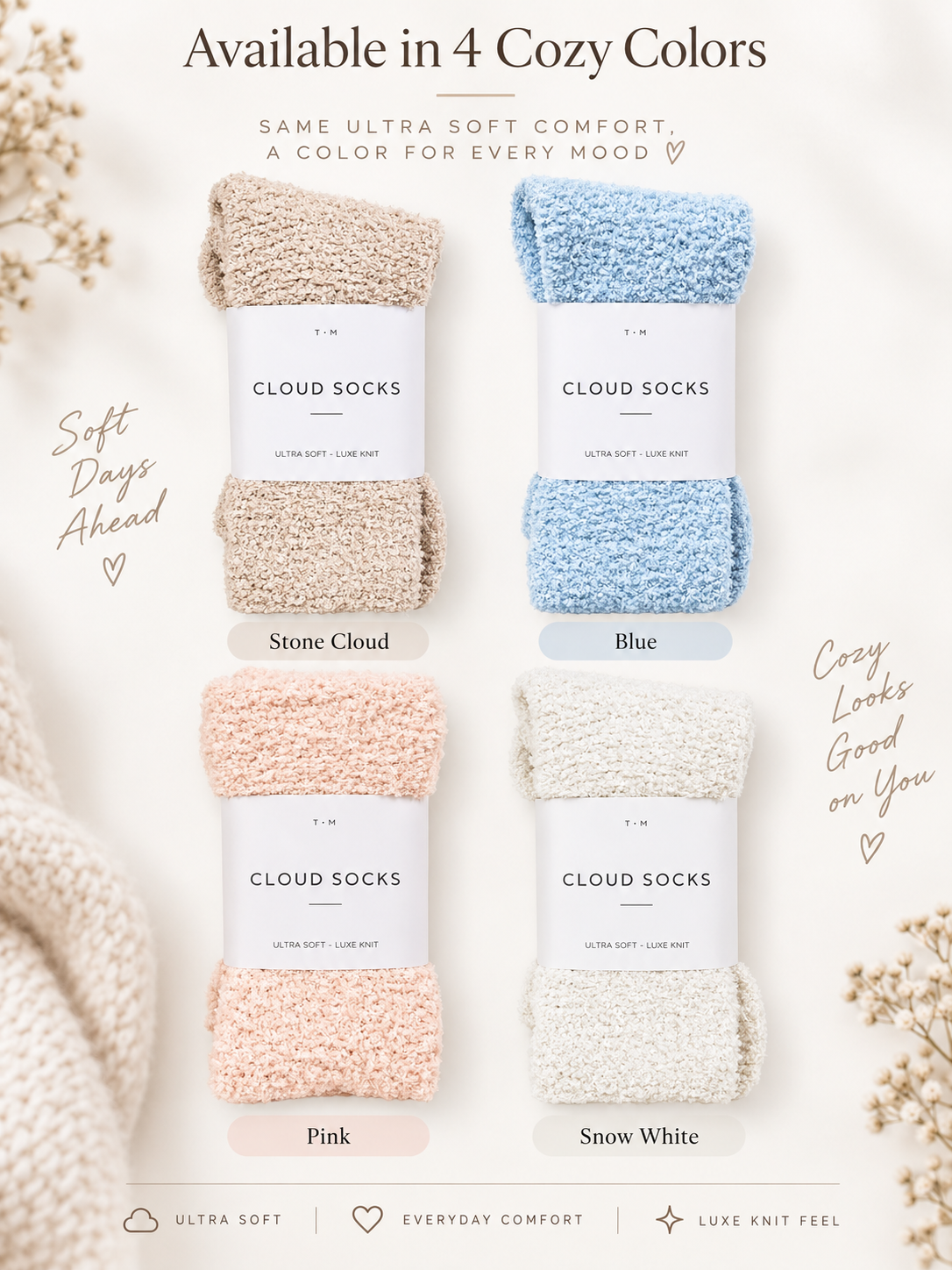 Ultra-Soft Cloud Fuzzy Socks