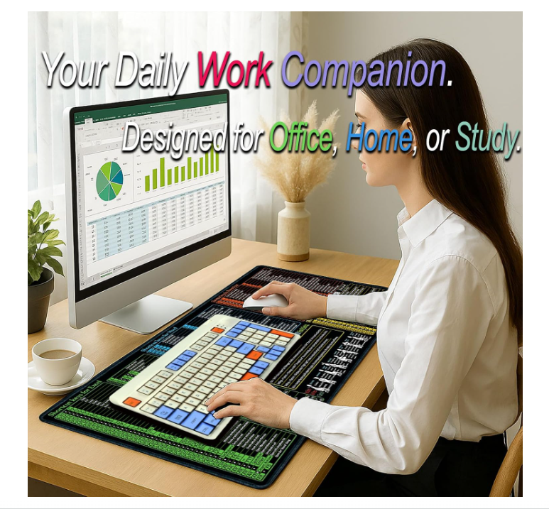 Shortcut Desk Mat for Excel, Word, PowerPoint & Windows